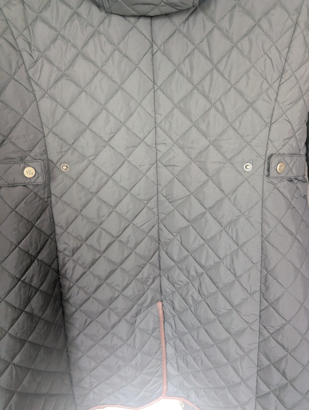 NWT Lauren Ralph Lauren Quilted Riding Coat Black M Equestrian Jacket - Picture 4 of 10